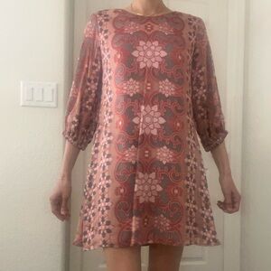 For Love and Lemons Silk Floral Patterned Dress